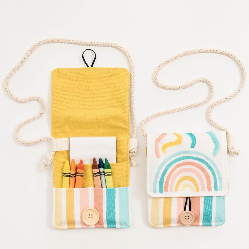 Rainbow Purse with Crayons: "Perfect For Art On The Go!"